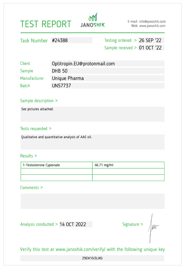Testverslag voor anabolenanalyse