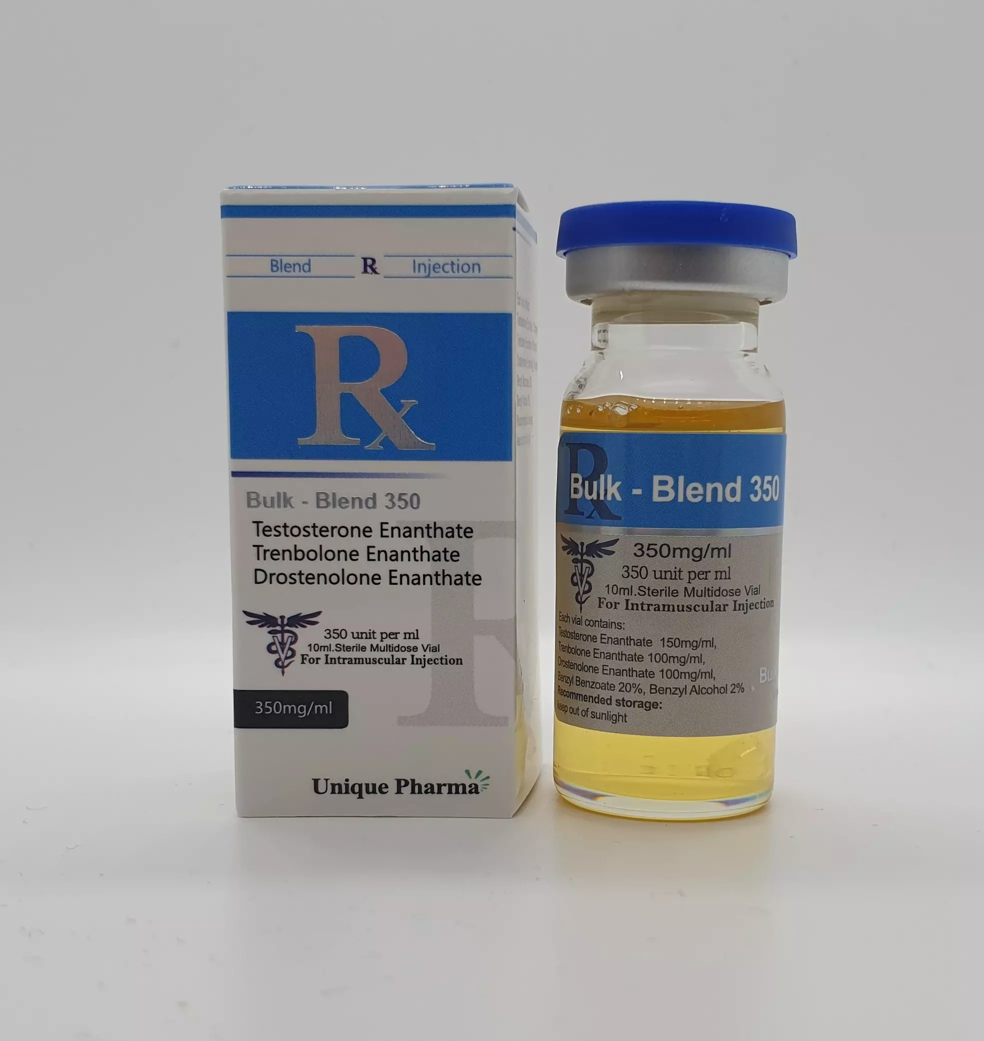 Testosteron enanthate flesje en doosje op tafel